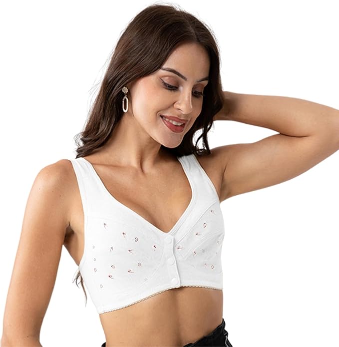 Buy 1 Get 1 FREE: Jersey Cotton Wireless Front-Button Bra!