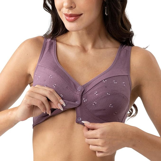 Buy 1 Get 1 FREE: Jersey Cotton Wireless Front-Button Bra!
