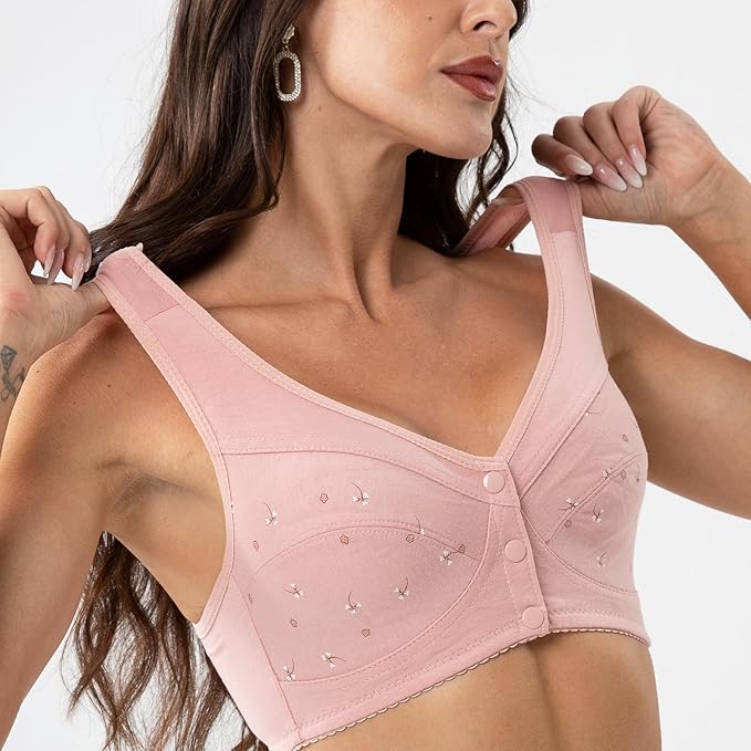 Buy 1 Get 1 FREE: Jersey Cotton Wireless Front-Button Bra!