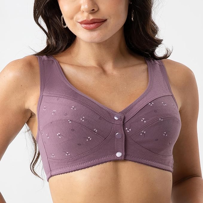 Buy 1 Get 1 FREE: Jersey Cotton Wireless Front-Button Bra!