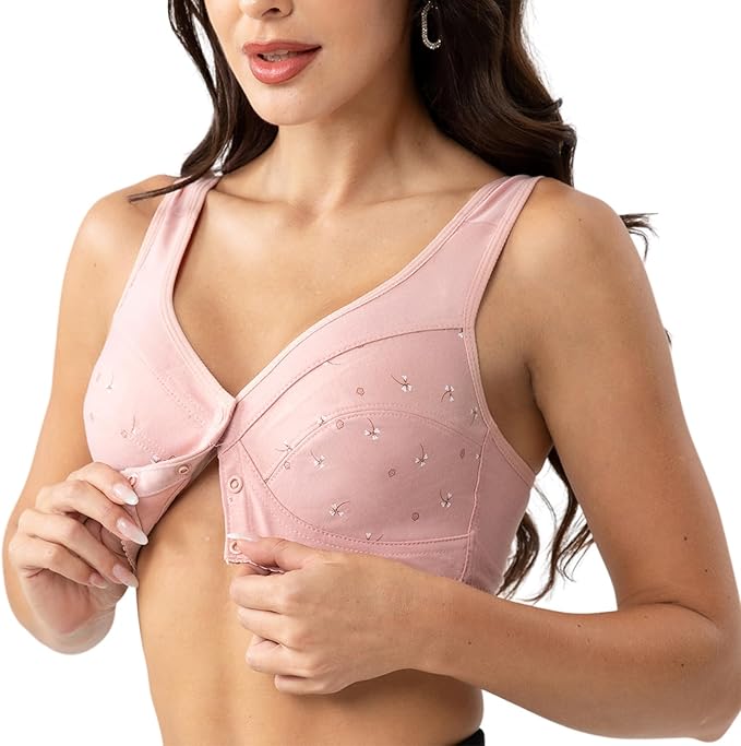 Buy 1 Get 1 FREE: Jersey Cotton Wireless Front-Button Bra!