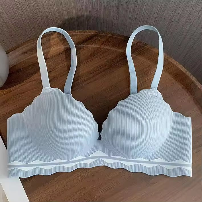 Seamless double padded push up non wire bra