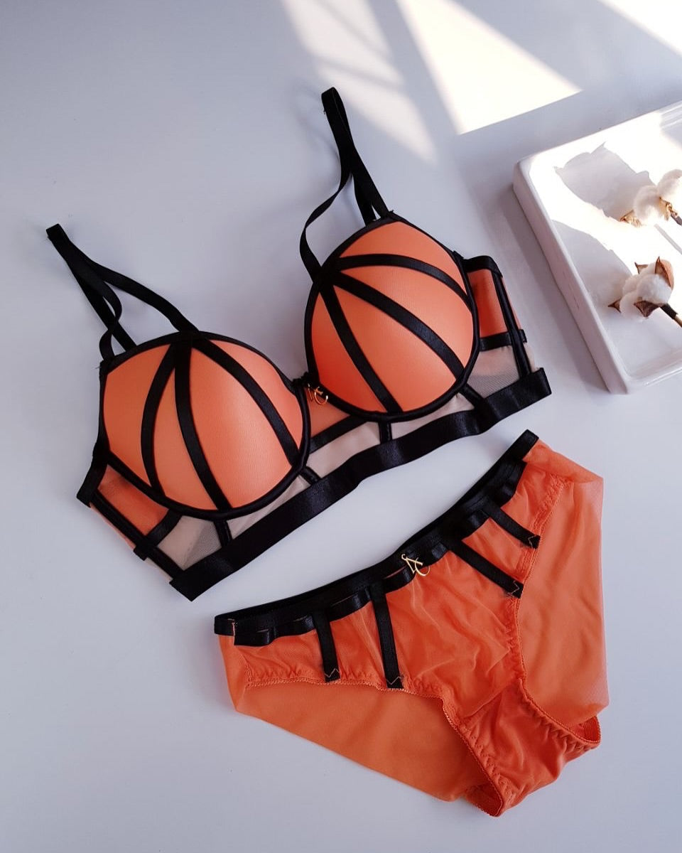 Fashion Women's Underwear Set Sexy Hollow Push Up Bra Set Romantic