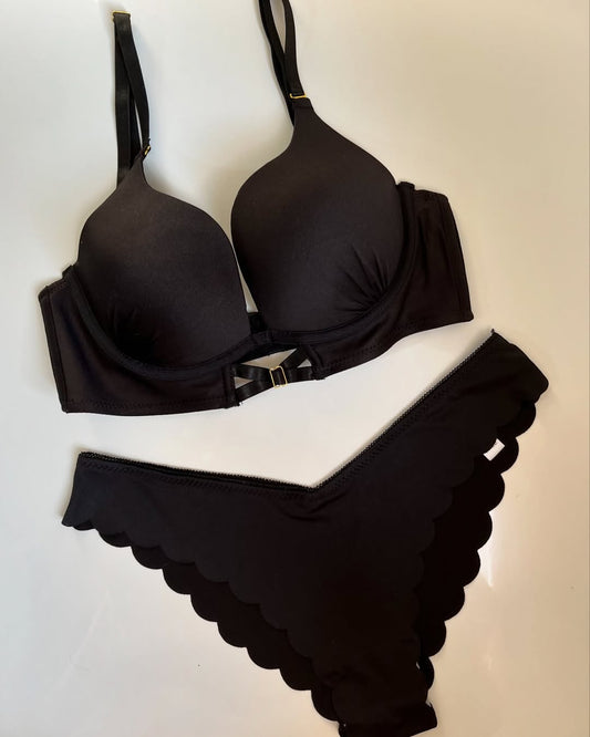 Women's padded push-up Wired Bra Set printed