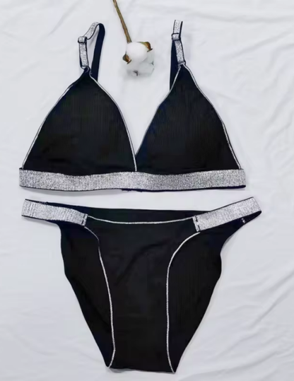 Deep V Bralette Bra and Thong Set – Elegant Lingerie for Women-BN-198