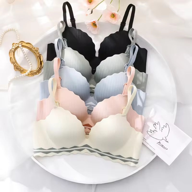 Seamless double padded push up non wire bra