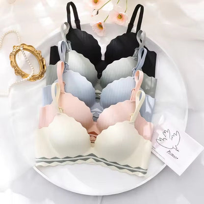 Seamless double padded push up non wire bra