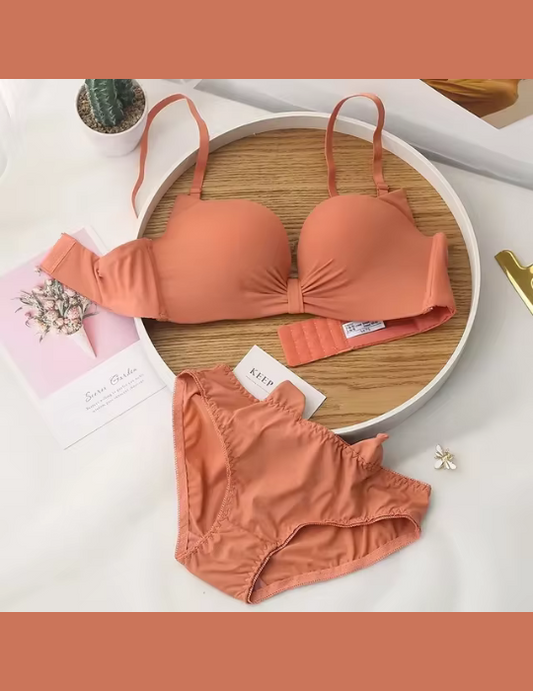 Kawaii Cat Seamless Bra & Panty Set – Push-Up Wireless Lingerie for Teens | BelleNisa