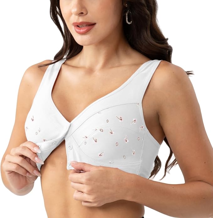 Buy 1 Get 1 FREE: Jersey Cotton Wireless Front-Button Bra!