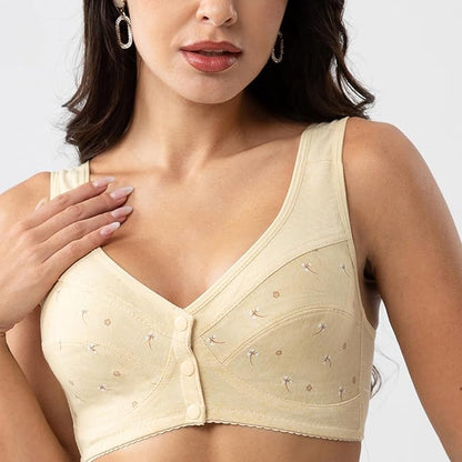 Buy 1 Get 1 FREE: Jersey Cotton Wireless Front-Button Bra!