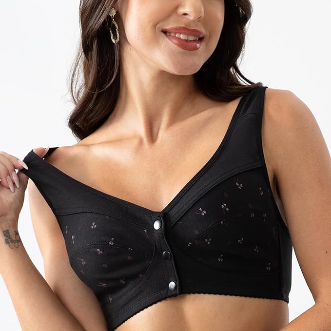 Buy 1 Get 1 FREE: Jersey Cotton Wireless Front-Button Bra!