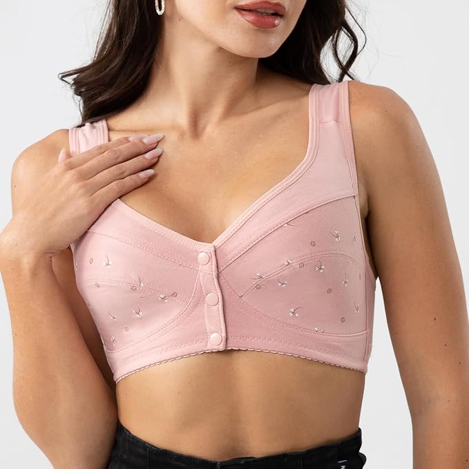 Buy 1 Get 1 FREE: Jersey Cotton Wireless Front-Button Bra!