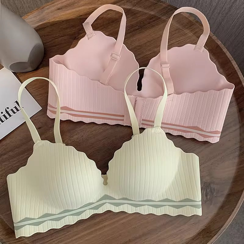 Seamless double padded push up non wire bra