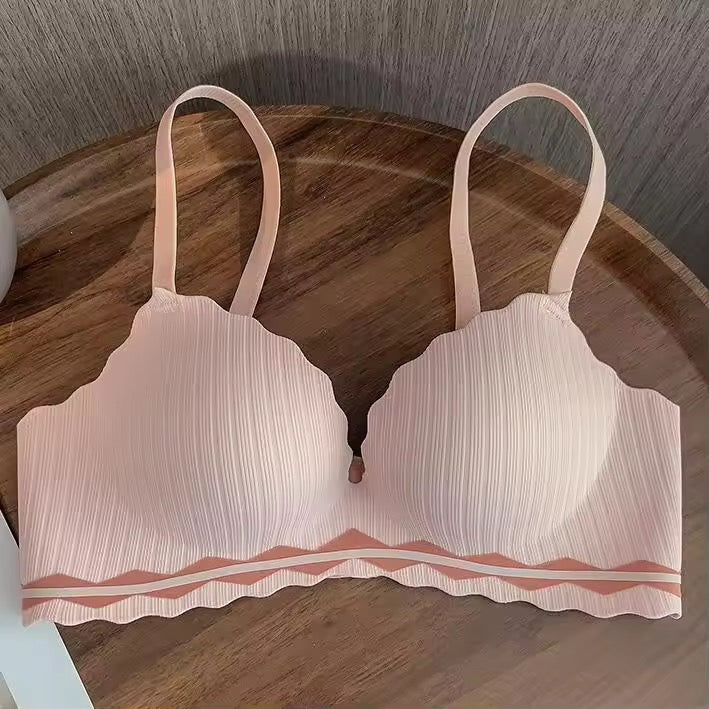 Seamless double padded push up non wire bra