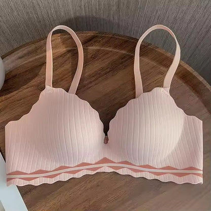 Seamless double padded push up non wire bra
