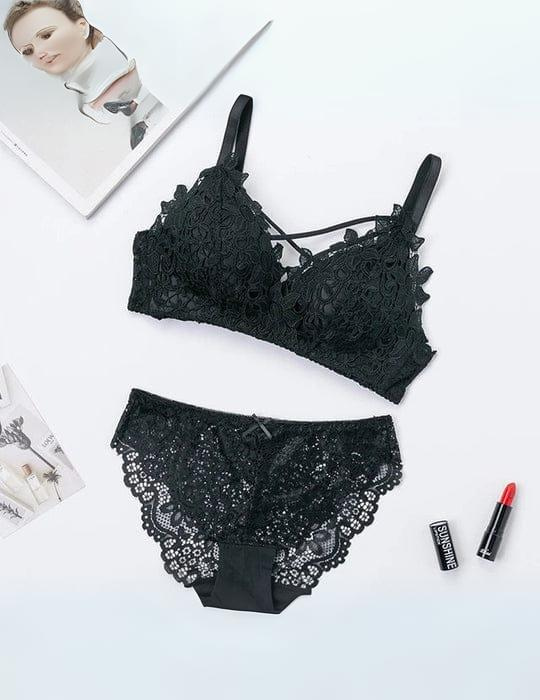 T-Shirt Non-Wired & Seamless  Padded Bra & Panty Female Brassire Seamless Underwear Embroidery Lingerie set