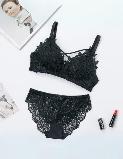 T-Shirt Non-Wired & Seamless  Padded Bra & Panty Female Brassire Seamless Underwear Embroidery Lingerie set