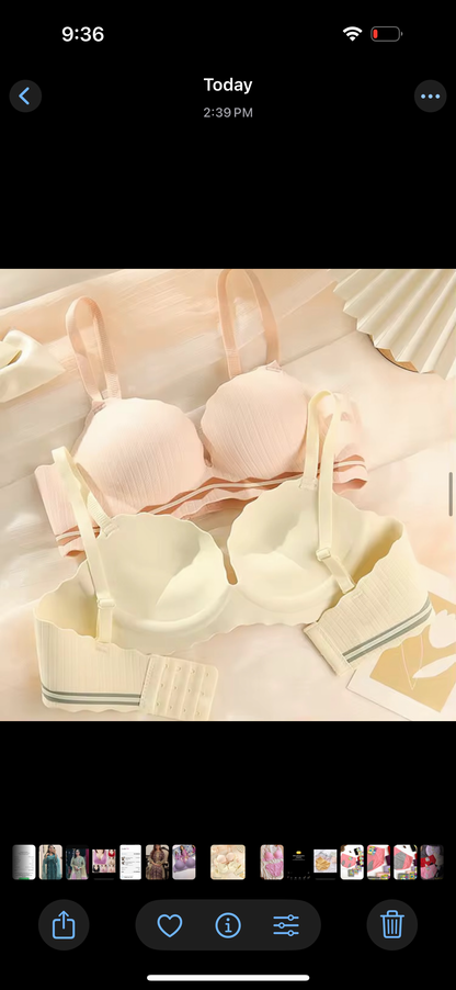 Seamless double padded push up non wire bra