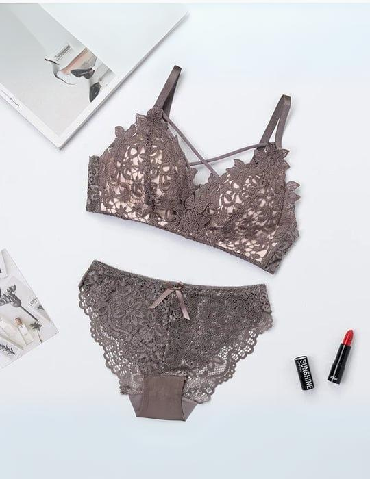 T-Shirt Non-Wired & Seamless  Padded Bra & Panty Female Brassire Seamless Underwear Embroidery Lingerie set