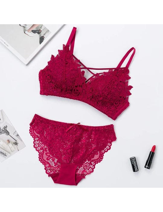 T-Shirt Non-Wired & Seamless  Padded Bra & Panty Female Brassire Seamless Underwear Embroidery Lingerie set