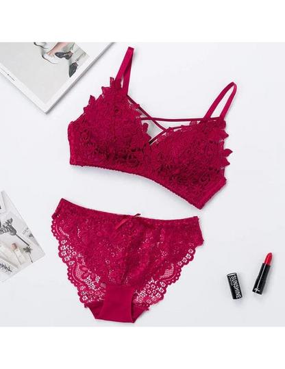 T-Shirt Non-Wired & Seamless  Padded Bra & Panty Female Brassire Seamless Underwear Embroidery Lingerie set