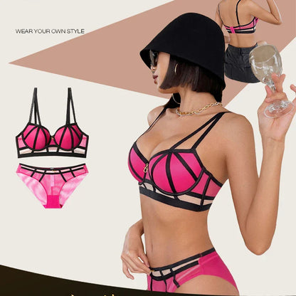 Fashion Women's Underwear Set Sexy Hollow Push Up Bra Set Romantic