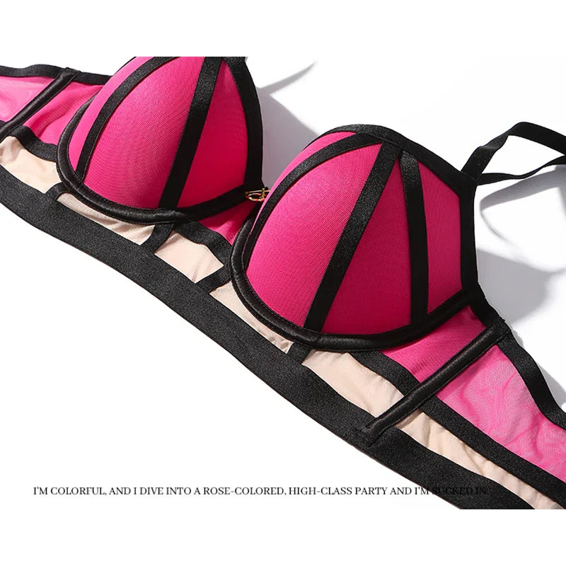 Fashion Women's Underwear Set Sexy Hollow Push Up Bra Set Romantic