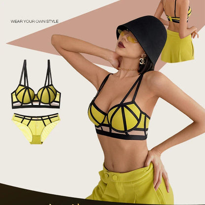 Fashion Women's Underwear Set Sexy Hollow Push Up Bra Set Romantic