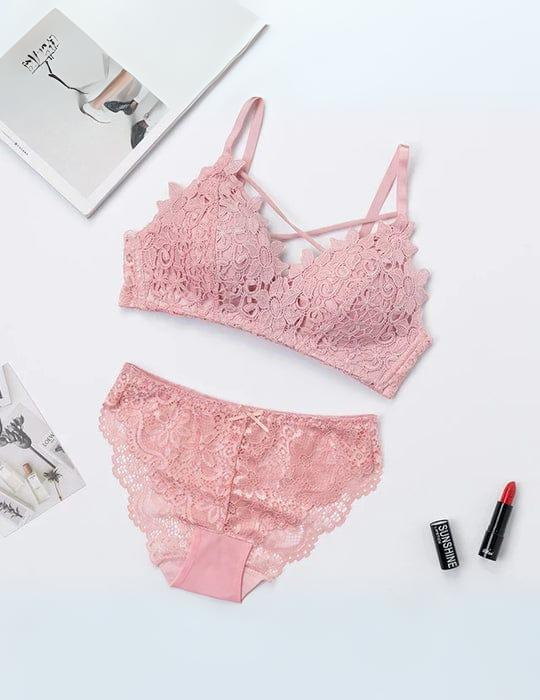 T-Shirt Non-Wired & Seamless  Padded Bra & Panty Female Brassire Seamless Underwear Embroidery Lingerie set