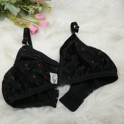 4 Piece Comfortable Printed jersey bra