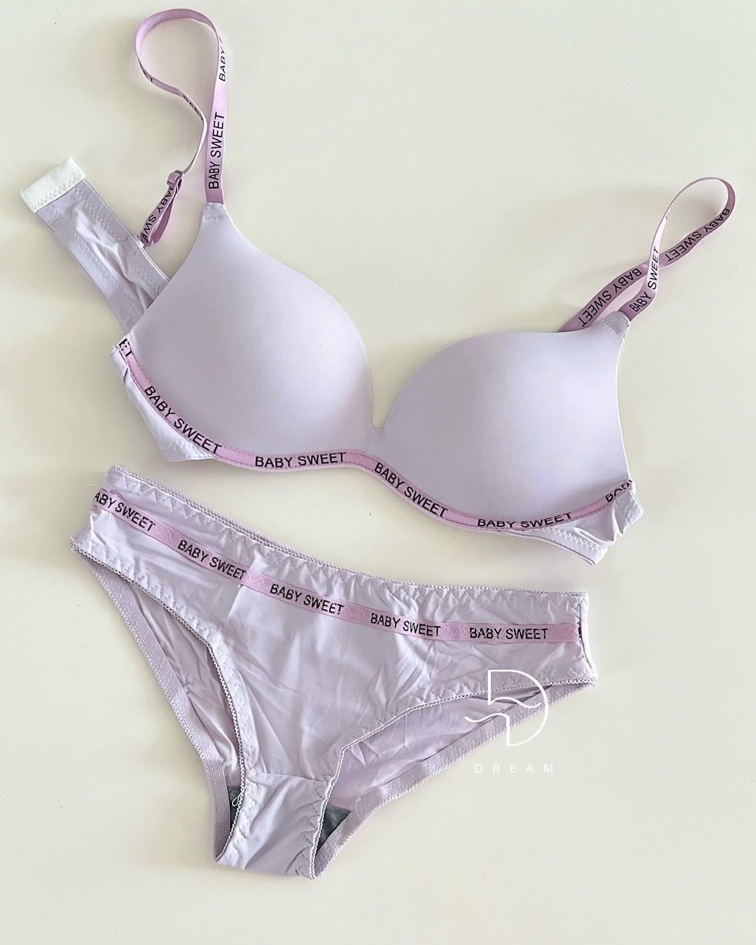 Baby Sweet Letter Print T-Shirt & Bra Set – Cute & Comfy