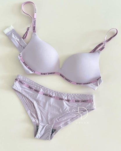 Baby Sweet Letter Print T-Shirt & Bra Set – Cute & Comfy