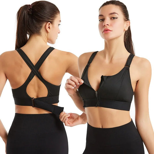 Premium Quality Front Zipper Sports Bra