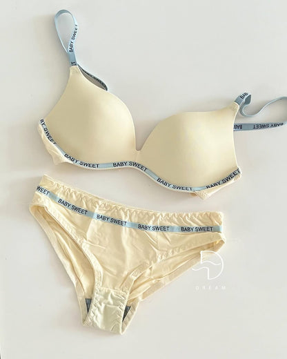 Baby Sweet Letter Print T-Shirt & Bra Set – Cute & Comfy