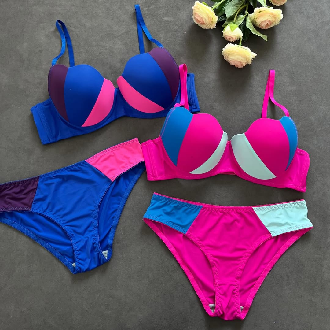 Radiant Contrast Paded Push-up Bra Set