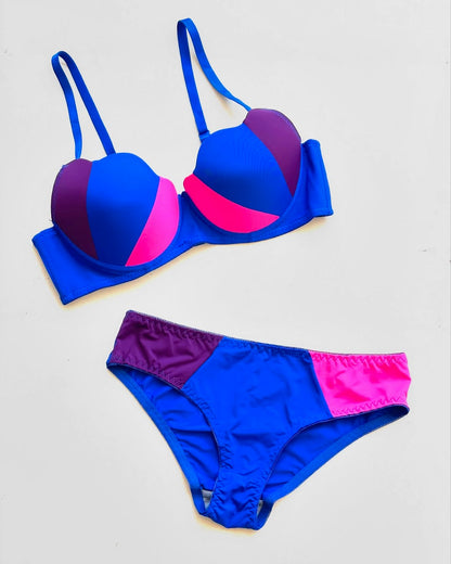 Radiant Contrast Paded Push-up Bra Set